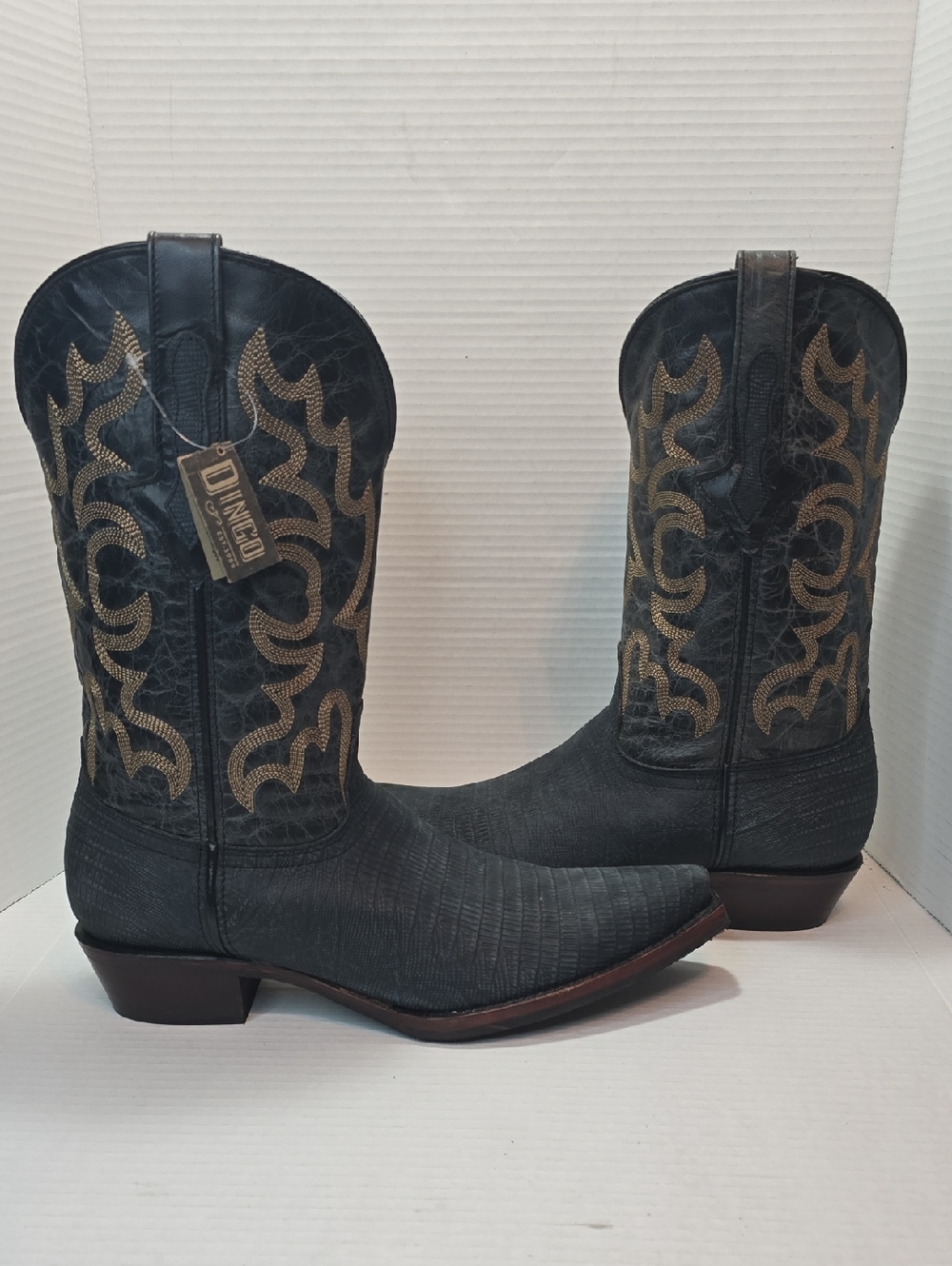 Dingo Men's DI 107 The Duke Snip Leather Pull On Western Boot Navy